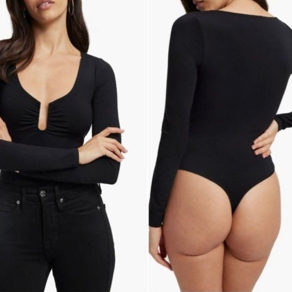 Good American U Ring Bodysuit Black size 1 NEW - Picture 3 of 5
